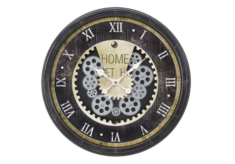 Monarch Specialties I 9062 Clocks, 20" Round, Gear Mechanism, Wall Clock, Brown, Transitional