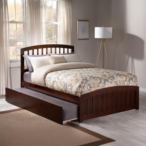 AFI, Richmond Full Platform Bed with Matching Footboard & Twin Trundle, Walnut
