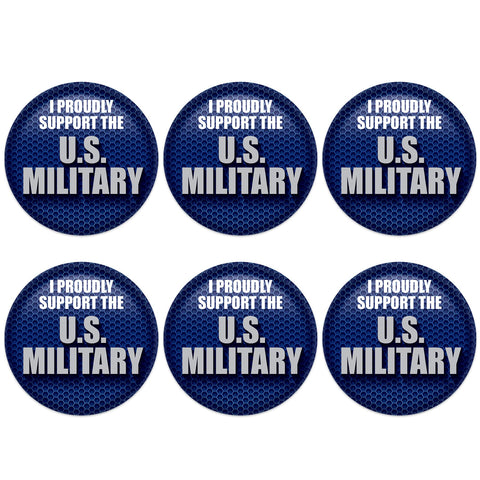 Beistle 6 Piece Support Our Troops United States Military Pinback Button Badge Pins For 4th Of July Patriotic Decorations Independence Day Party Supplies And Favors