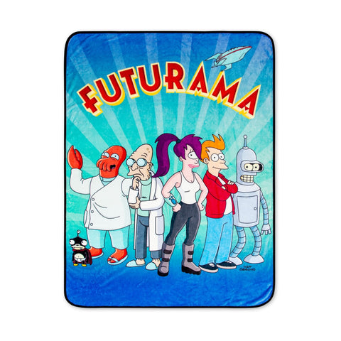 Futurama Planet Express Crew Fleece Throw Blanket | Soft Polyester Cover for Sofa, Bed | 45 x 60 Inches