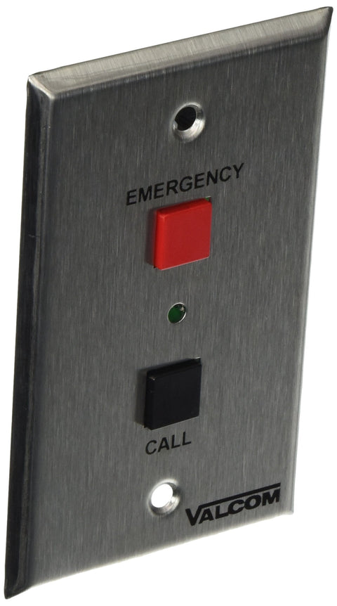 Valcom V-2970 Emergency/Normal Call Switch with Volume Control, Stainless Steel