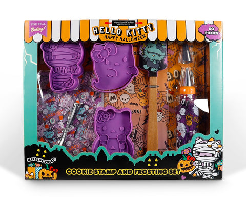 Handstand Kitchen Hello Kitty Halloween Cookie Party Set with Cookie Stamps, Spatula and More - Retired