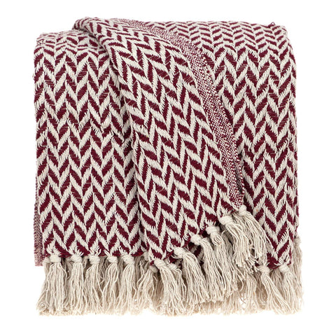 Parkland Collection Sara Transitional Burgundy 52" x 67" Woven Handloom Throw