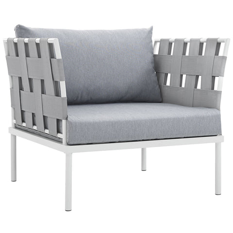 Modway EEI-2602-WHI-GRY Harmony Outdoor Patio Aluminum, Armchair, White Gray