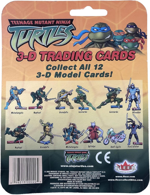 Vintage Teenage Mutant Ninja Turtles 3D Trading Cards with Collectible Leonardo Figure