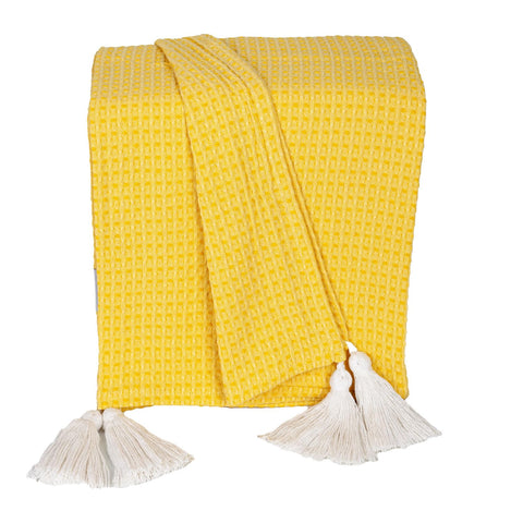 Parkland Collection Yellow Cotton Throw from