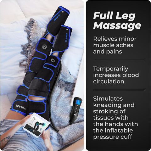 REATHLETE Leg Massager - Full Leg Massager for Circulation and Pain Relief, 4 Modes of Massage | Thigh, Calf, Foot Massager | Air Compression Leg Massager