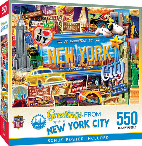 MasterPieces - 550 Piece Jigsaw Puzzle, New York, Fun for Adults, Family, Kids, 18" x 24"