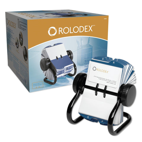 Rolodex® Rotary Business Card File, 400-Card Capacity, Black