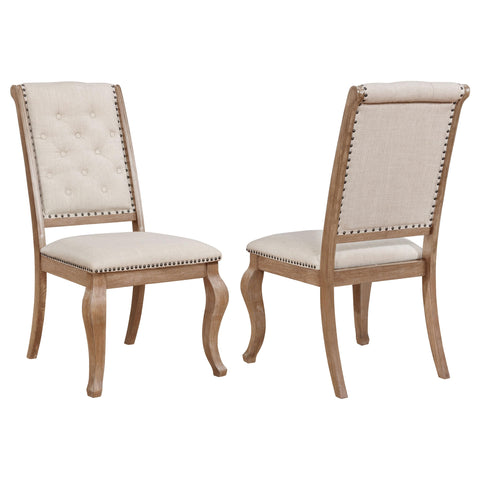 Coaster Home Furnishings - Brockway - Set of 2 Upholstered Dining Chair with Button Tufted, Nailhead Trim and Diamond Motif - Dining Room & Kitchen - Barley Brown - 110292