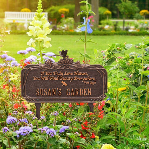 Dragonfly Garden Quote Personalized Lawn Plaque