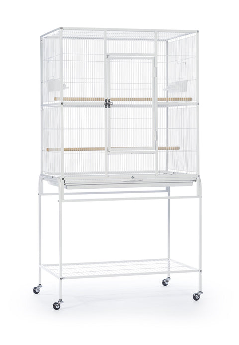 Prevue Pet Products Wrought Iron Flight Cage with Stand, Chalk White (F047)