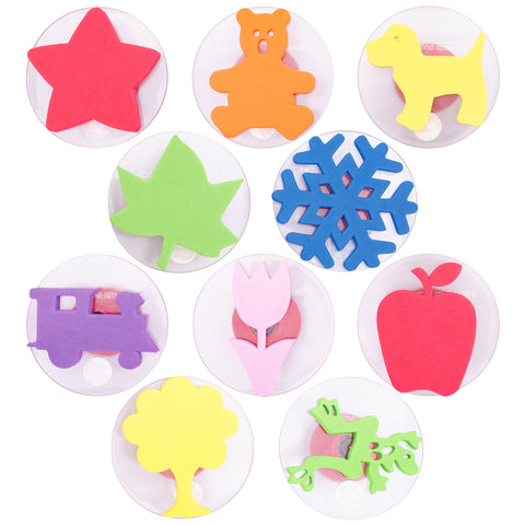 READY 2 LEARN Giant Stampers - Imaginative Play - Set 2 - Set of 10 - Easy to Hold Foam Stamps for Kids - Arts and Crafts Stamps for Displays, Posters, Signs and DIY Projects