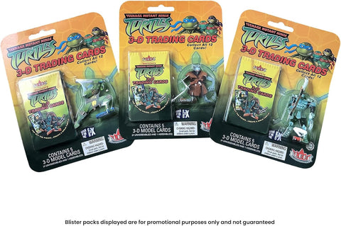Vintage Teenage Mutant Ninja Turtles 3D Trading Cards with Collectible Leonardo Figure