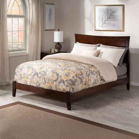 AFI, Metro Full Traditional Bed with Attachable USB Charger, Walnut