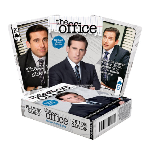 AQUARIUS The Office Michael Quotes Playing Cards - Michael Themed Deck of Cards for Your Favorite Card Games - Officially Licensed The Office Merchandise & Collectibles - Poker Size , White