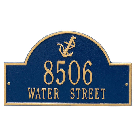 Whitehall Personalized Anchor Arch Plaque-5124DG-Blue/Gold