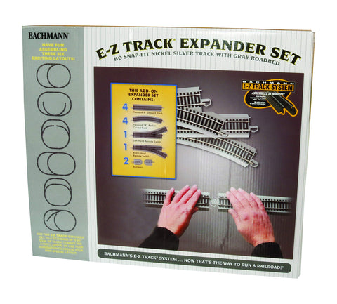 Bachmann Trains SnapFit EZ TRACK LAYOUT EXPANDER SET NICKEL SILVER Rail With Grey Roadbed HO Scale, Medium
