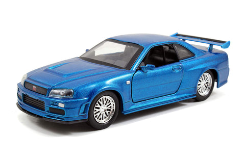 Nissan Fast & Furious Brian's 2002 Skyline GT-R R34 Blue 1:32 Die - cast Vehicle