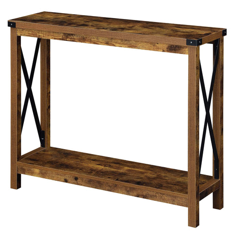 Convenience Concepts Durango Console Table with Shelf, Barnwood/Black