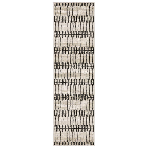Oriental Weavers Raylan Area Rug - RAY11-2'3" x 7'6" - in Beige/Black - Modern Style, Stain Resistant, Family and Pet Friendly, Entryway, Hallway Runner Rug