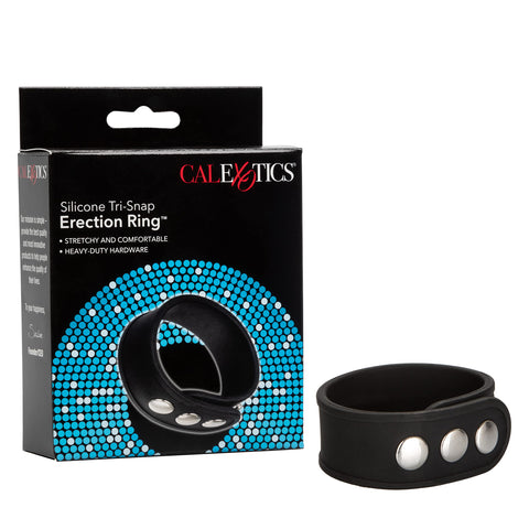 CalExotics Silicone Tri Snap Erection Ring, Black