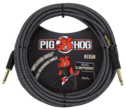 Pig Hog Vintage Serie Instrumentenkabel, Amplifier Grill, 6m/20ft, 6.35 (1/4”) auf 6.35 (1/4”), Hochwertige Qualität, Gewebt