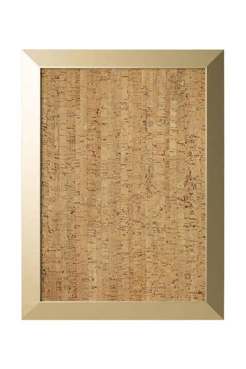 MasterVision Kamashi Personal Natural Cork Message Board + 6 Push Pins, 24" x 18", Gold Wood Frame