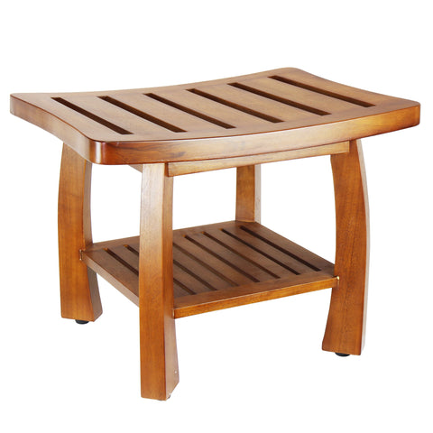 Oceanstar Storage Shelf Spa Bench, Teak Color