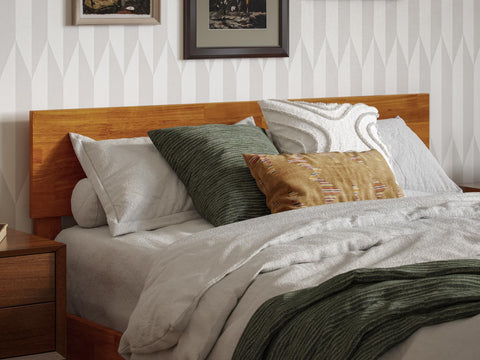 Orlando Full Modern Solid Wood Panel Headboard in Light Toffee