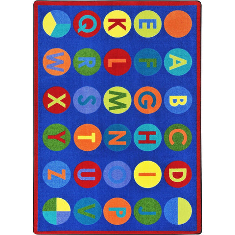 Joy Carpets Alpha-Dots Rug, Multi, 5'4" x 7'8"
