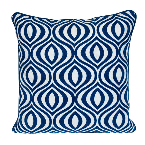 Parkland Collection Transitional Geometric Blue Square 20" x 20" Pillow