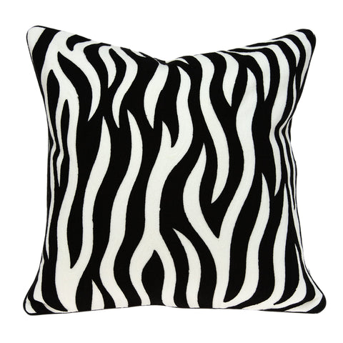 Parkland Collection Simba Black and White Zebra Throw Pillow
