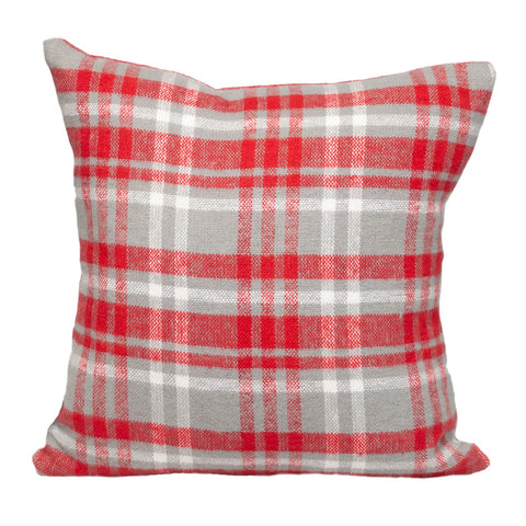 Parkland Collection Transitional Plaid White Square 16" x 16" Pillow