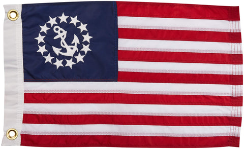 Taylor Made Sewn US Yacht Ensign Flag for Boats, 24" x 36", Marine-Grade Nylon, Fade Resistant, Brass Grommets, Embroidered Stars and Stripes, Flag only - 2020109187