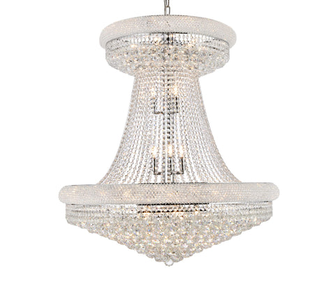 Elegant Lighting 1800G36SC/RC Primo 28-Light Chandelier,Finish with Crystal (Clear) Royal Cut RC Crystal, 45"H, Chrome