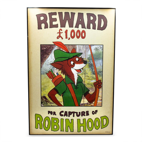 Disney Robin Hood Reward Poster Canvas Wood Wall Art, Hanging Sign Decor