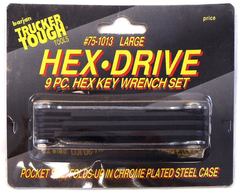 Barjan Trucker Tough 9 Piece Hex Drive Key Wrench 751013
