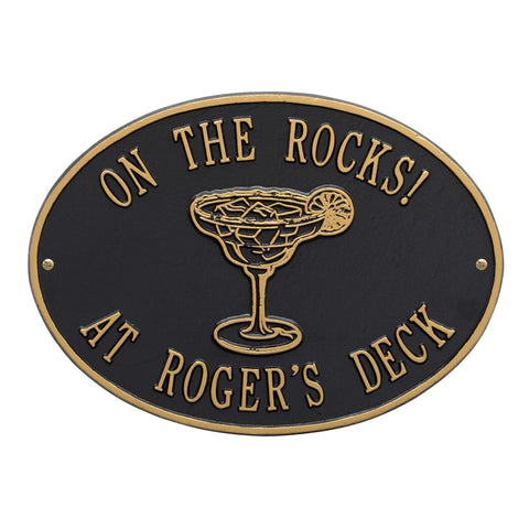 Whitehall Round Margarita Standard Plaque in Black and Gold