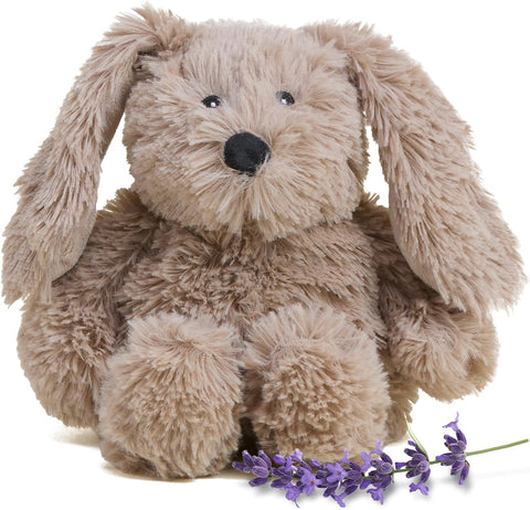 warmies Junior Microwavable & Weighted Stuffed Animals, Brown Bunny - Heated Stuffed Animal Plushie for Warmth & Comfort - Cute Soft Plush Toys for Adults & Children (Boys, Girls, Babies & Toddlers)