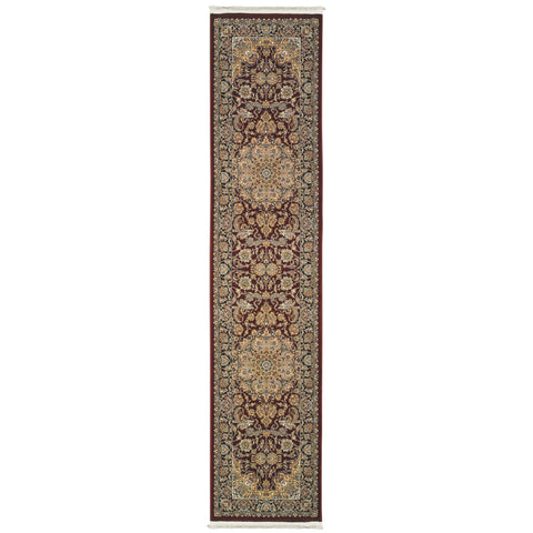 Oriental Weavers Masterpiece Area Rug - 090R2-2'3" x 10' - in Red/Multi - Vintage Inspired, Stain Resistant, Family and Pet Friendly, Entryway, Hallway Runner Rug
