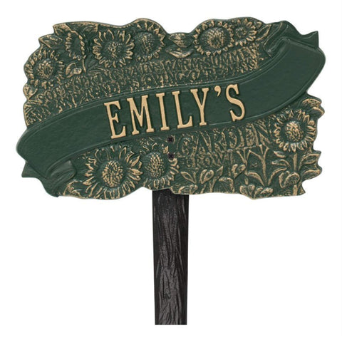 One Line TLC Garden Plaque Standard Lawn in Green / Gold
