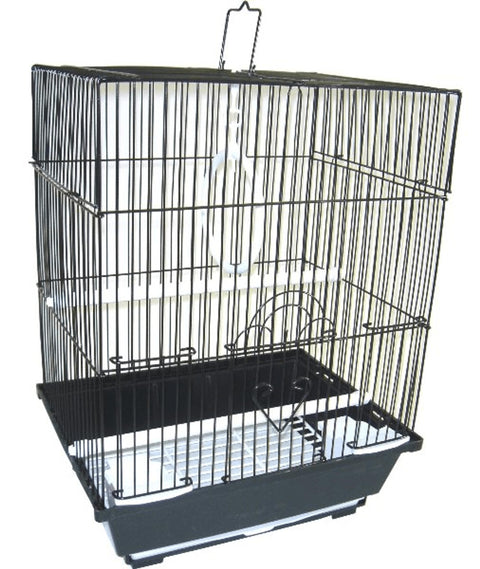 YML A1124MBLK Flat Top Small Parakeet Cage, 11" x 8.5" x 14"