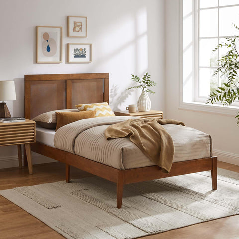 Modway Sirocco Platform Bed, Twin, Walnut