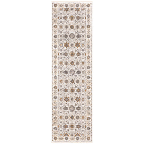 Oriental Weavers Maharaja Area Rug - 071W1-2'3" x 7'6" - in Ivory/Gold - Vintage Inspired, Stain Resistant, Family and Pet Friendly, Entryway, Hallway Runner Rug