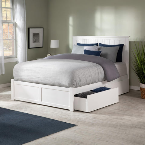 AFI Nantucket Platform Bed with Footboard and Storage