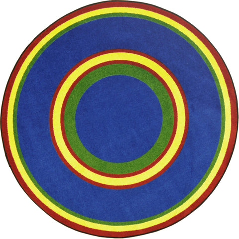 Joy Carpets Kid Essentials Ripples Misc Sold Color Area Rugs, 7'7" Round, Primary
