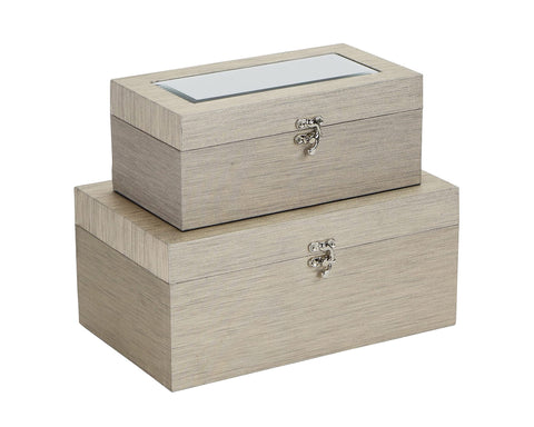 Fidela Set of 2 Soft Gold Vinyl Boxes