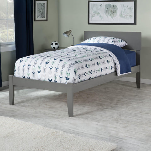 AFI Orlando Twin Size Platform Bed with Charging Station in Grey