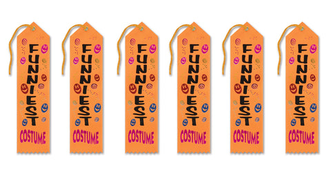 Beistle 6-Piece Funniest Costume Award Ribbon, 2-Inch by 8-Inch